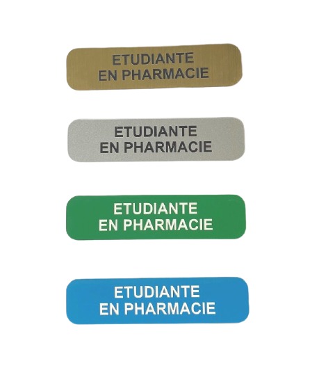 badge tudiante en pharmacie plastique